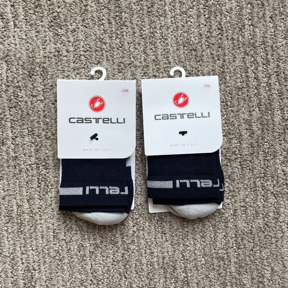 Lot of 2 New Men's S/M 4-7 Castelli Superleggera T 12 Lightweight Cycling Socks